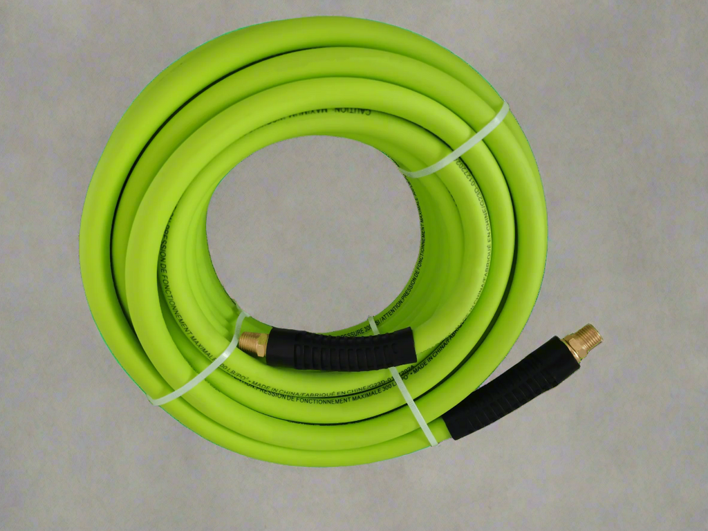 Tuyau d'air hybride de 15 m (50 pi) – 9,5 mm (3/8 po) et 12,7 mm (1/2 po) | Tuyau flexible robuste pour compresseur, 20,7 bar (300 PSI), résistant à l'huile et aux intempéries