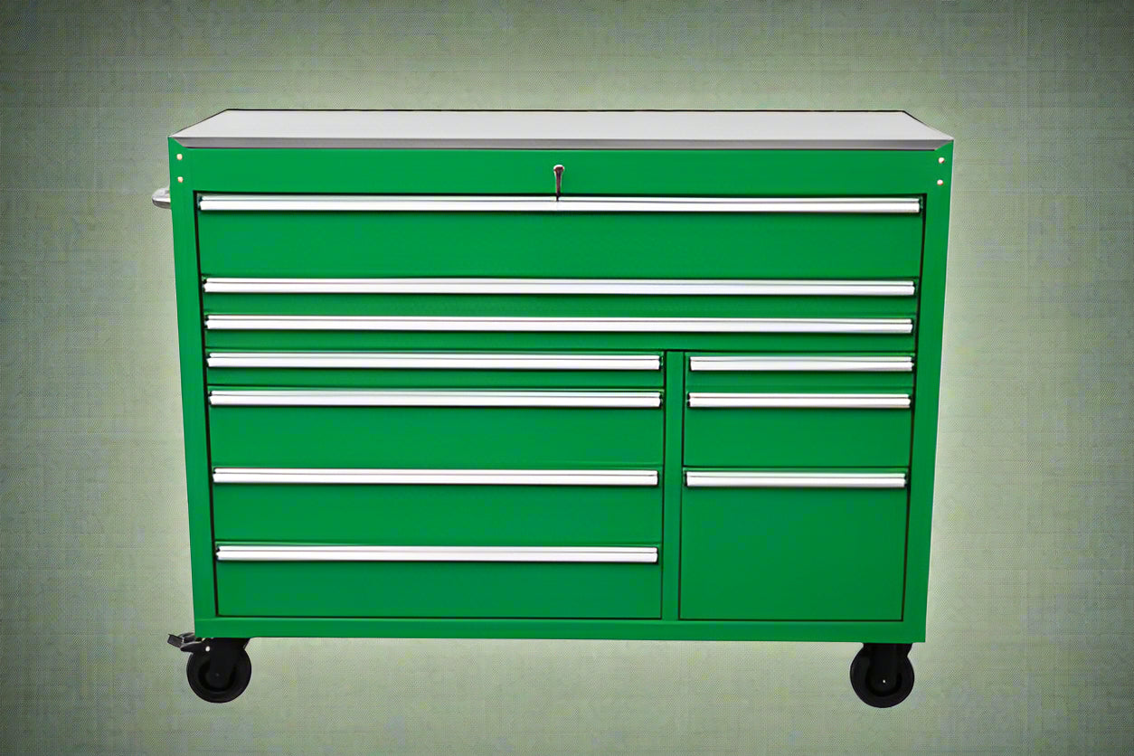 Établi Siebel 55 avec plateau en acier inoxydable | Poste de travail à 10 tiroirs