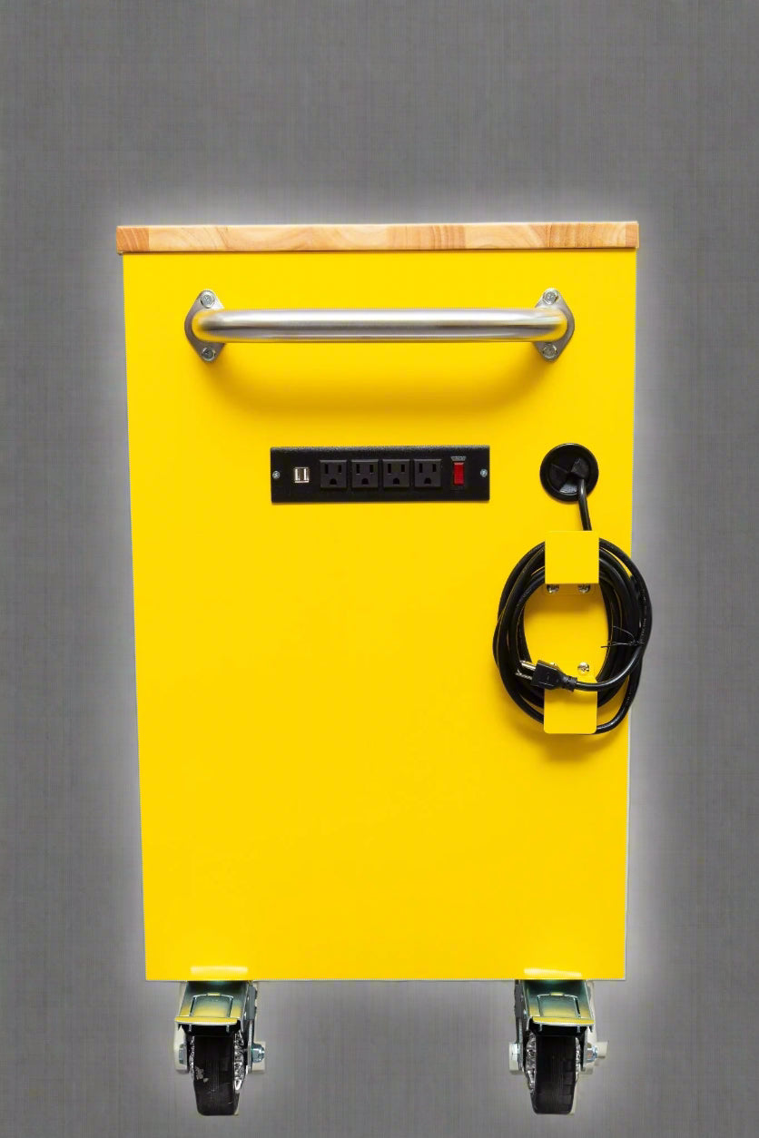 Établi roulant de 1,83 m (6 pi) avec 15 tiroirs, prises de courant et ports USB – Armoire de rangement robuste en acier