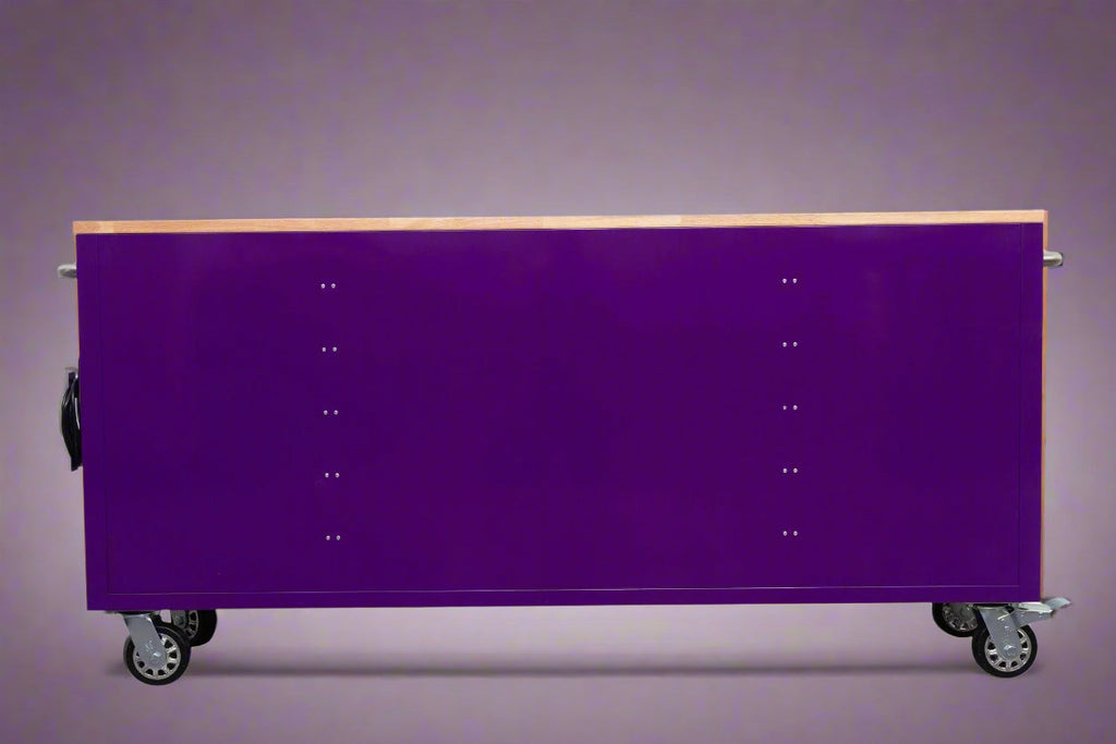 Établi roulant de 1,83 m (6 pi) avec 15 tiroirs, prises de courant et ports USB – Armoire de rangement robuste en acier