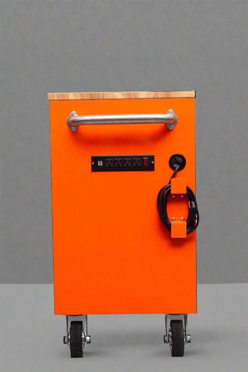 Établi roulant de 1,83 m (6 pi) avec 15 tiroirs, prises de courant et ports USB – Armoire de rangement robuste en acier