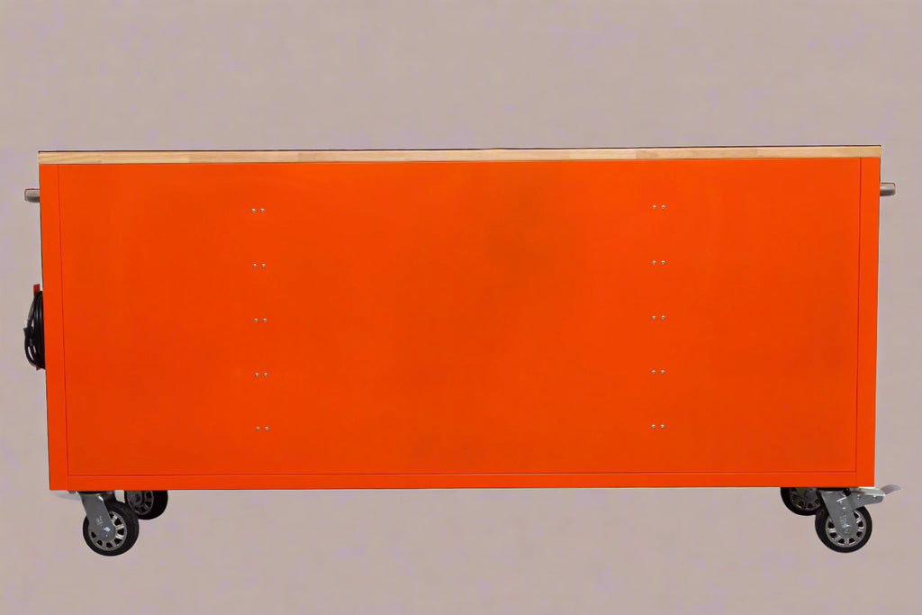 Établi roulant de 1,83 m (6 pi) avec 15 tiroirs, prises de courant et ports USB – Armoire de rangement robuste en acier