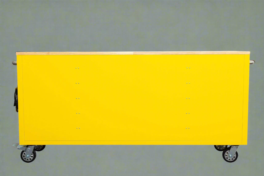 Établi roulant de 1,83 m (6 pi) avec 15 tiroirs, prises de courant et ports USB – Armoire de rangement robuste en acier