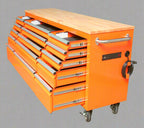 Établi roulant de 1,83 m (6 pi) avec 15 tiroirs, prises de courant et ports USB – Armoire de rangement robuste en acier