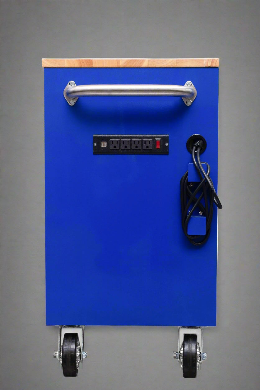 Établi roulant de 1,83 m (6 pi) avec 15 tiroirs, prises de courant et ports USB – Armoire de rangement robuste en acier