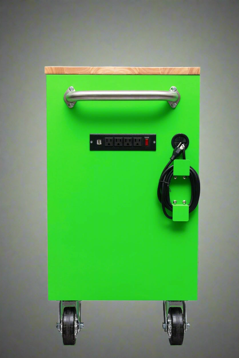 Établi roulant de 1,83 m (6 pi) avec 15 tiroirs, prises de courant et ports USB – Armoire de rangement robuste en acier