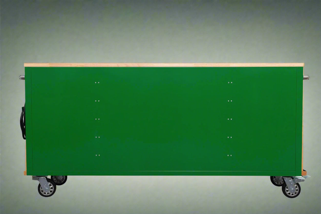 Établi roulant de 1,83 m (6 pi) avec 15 tiroirs, prises de courant et ports USB – Armoire de rangement robuste en acier