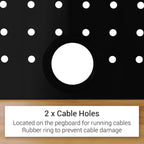 Établi à outils en acier inoxydable noir de 1,83 m (6 pi) – Poste de travail à 18 tiroirs avec panneau perforé et plateau en bois | Réf. : HTC7218PCDA