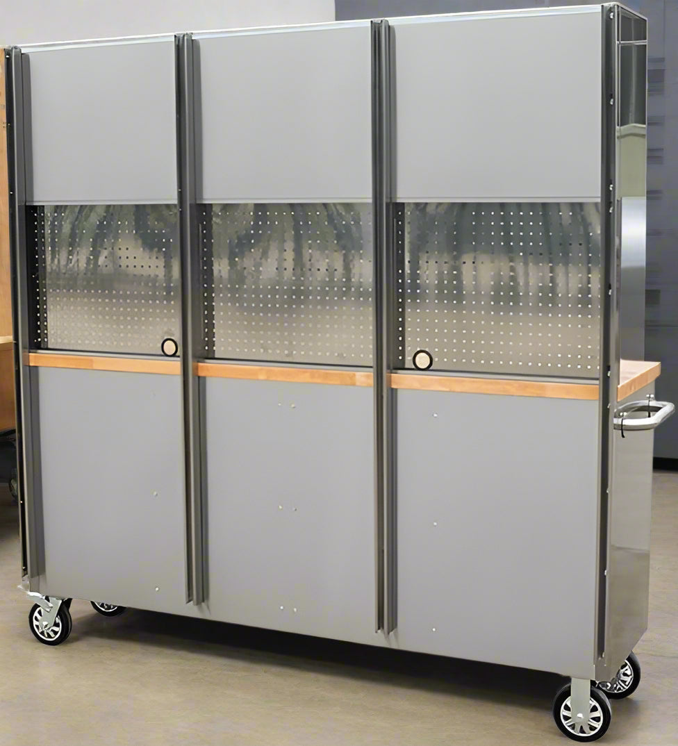 Nouvel établi à outils en acier inoxydable de 1,83 m (6 pi) – Poste de travail industriel à 18 tiroirs HTC7218W