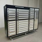 Établi en acier inoxydable de 2,13 m (7 pi) – Rangement robuste avec 35 tiroirs | 7FT35D01B