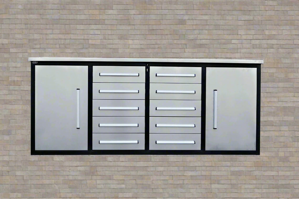 Établi à outils robuste en acier de 2,13 m (7 pi) – Établi avec tiroirs pour garage et atelier