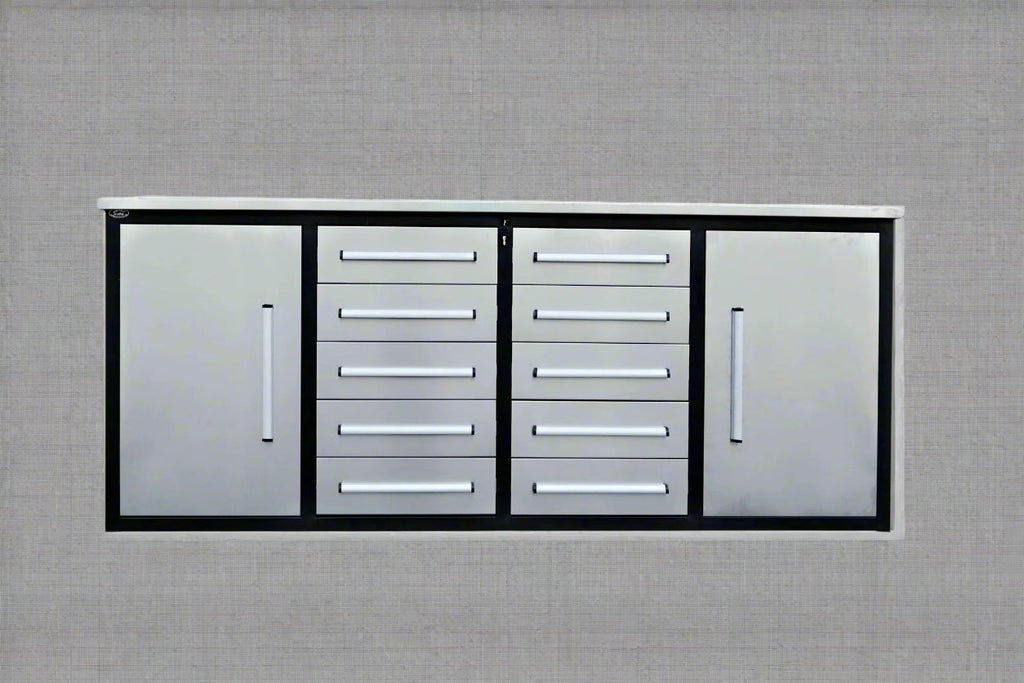Établi à outils robuste en acier de 2,13 m (7 pi) – Établi avec tiroirs pour garage et atelier