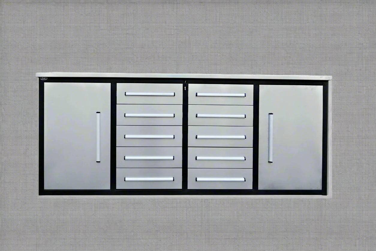 Établi à outils robuste en acier de 2,13 m (7 pi) – Établi avec tiroirs pour garage et atelier