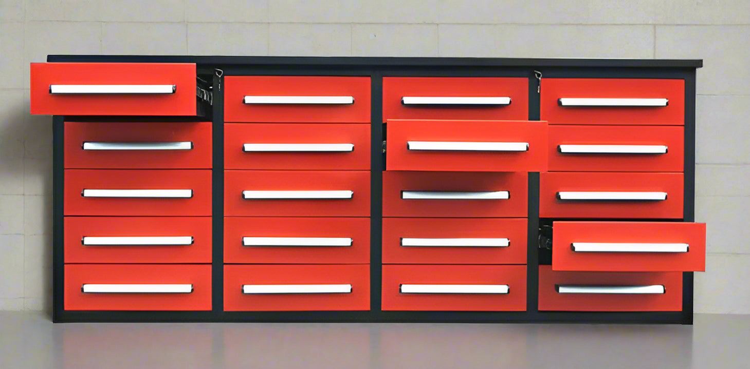 Établi à outils robuste en acier de 2,13 m (7 pi) – Établi avec tiroirs pour garage et atelier