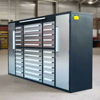 Établi en acier inoxydable de 2,74 m (9 pi) – Station de rangement d'outils robuste à 34 tiroirs | 9FT34D2L