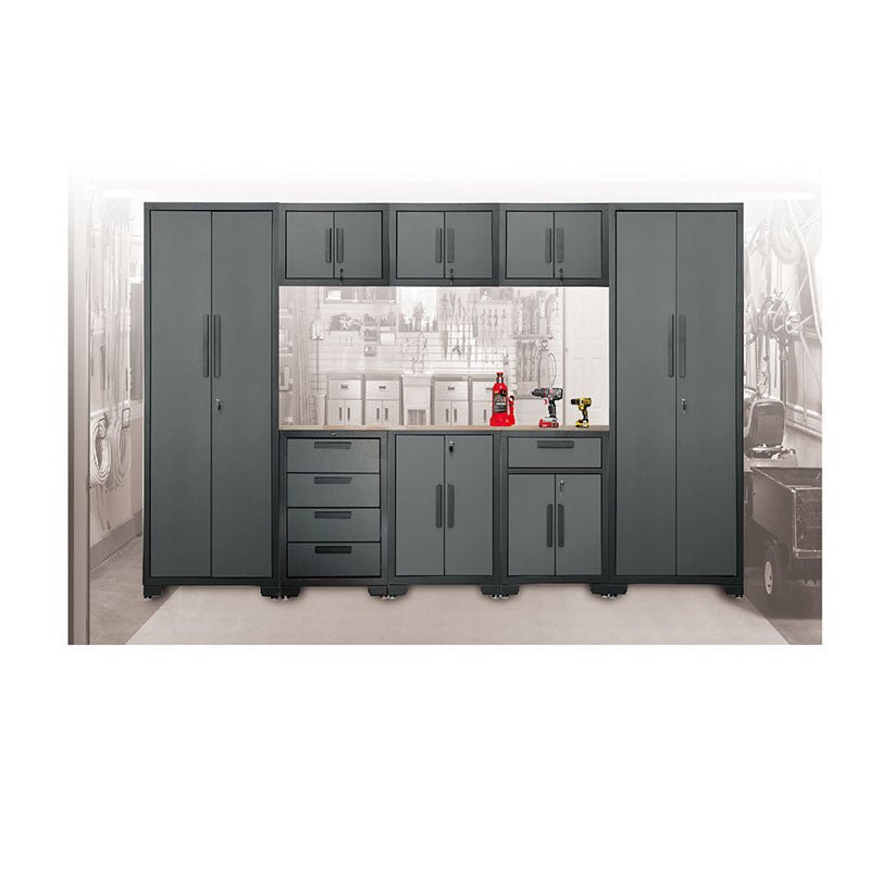 Ensemble établi et armoire de garage 9 pièces – Système de rangement d'outils modulaire robuste