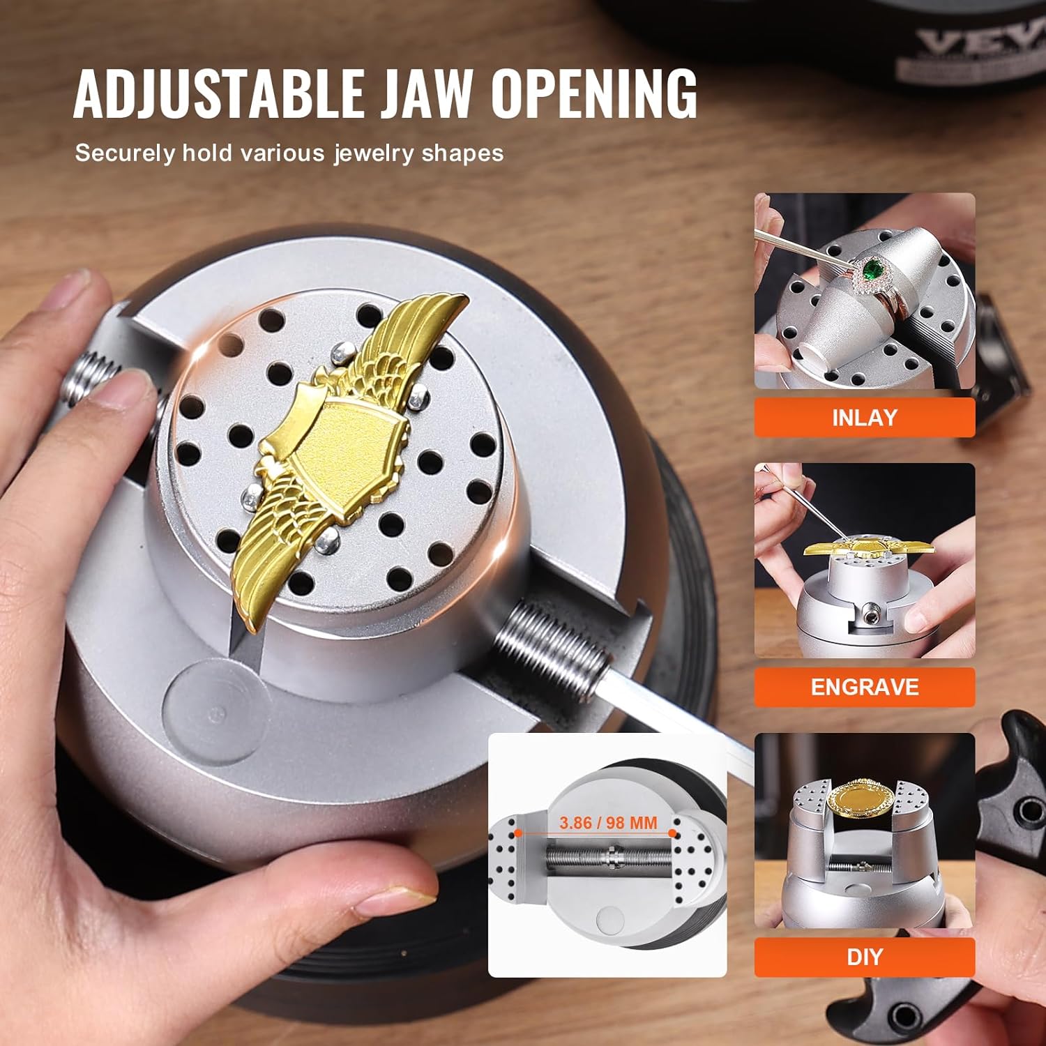 Étau à bille 5" pour gravure de bijoux – Pince de serrage de précision | Réf. : 634430