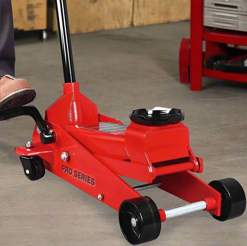 NOUVEAU Cric hydraulique BIG RED 3,5 tonnes avec pédale T83502 | Pont élévateur hydraulique robuste | Technologie de levage rapide