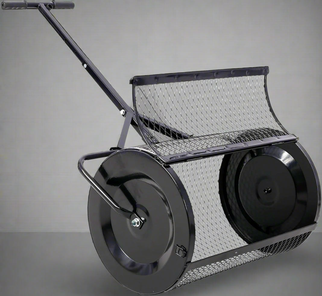 Épandeur de compost et de tourbe pour pelouse – Rouleau de dispersion robuste pour jardin et gazon, Réf. : S1290