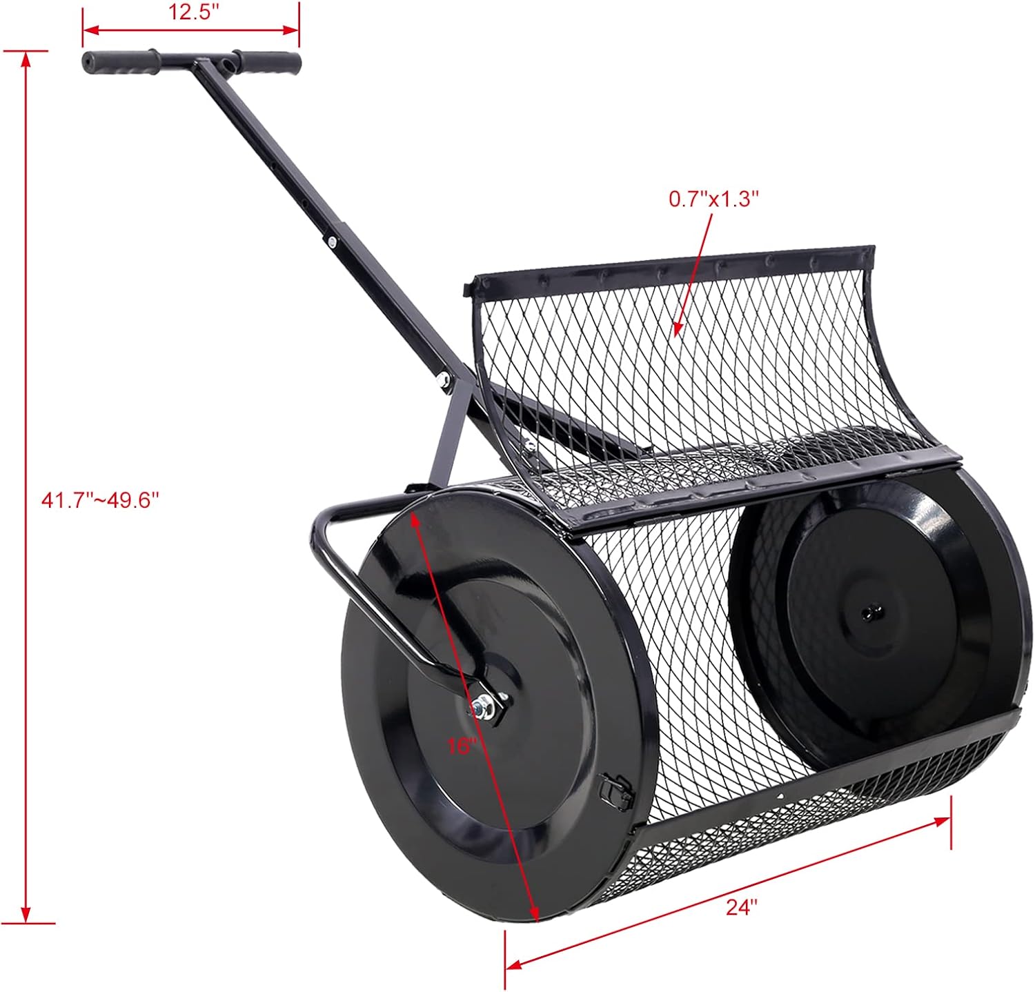 Épandeur de compost et de tourbe pour pelouse – Rouleau de dispersion robuste pour jardin et gazon, Réf. : S1290