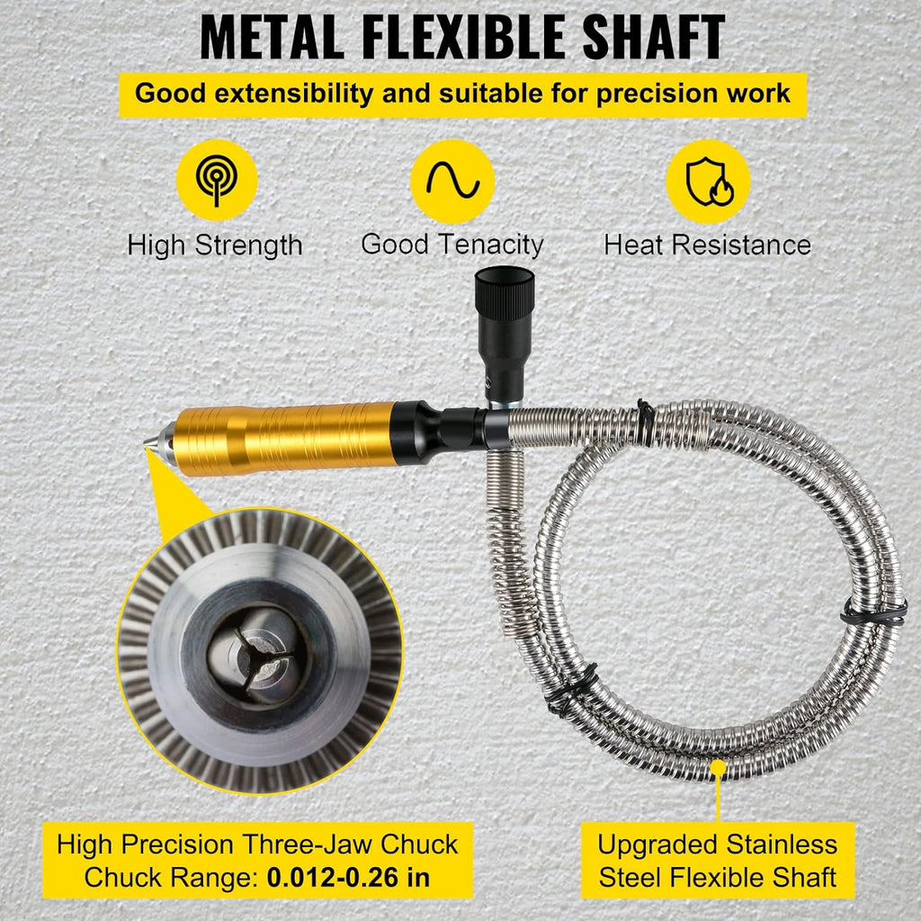 Meuleuse à arbre flexible 780 W – Outil rotatif de précision pour la sculpture et le meulage avec mandrin à 3 mors, Réf. : 634397