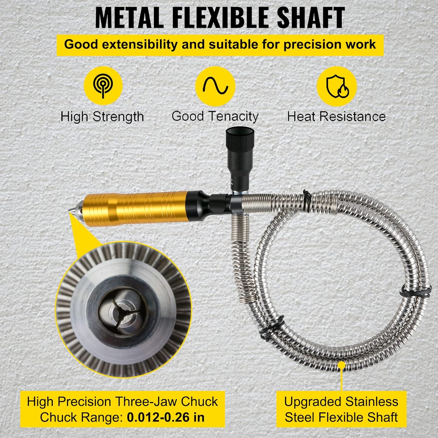 Meuleuse à arbre flexible 780 W – Outil rotatif de précision pour la sculpture et le meulage avec mandrin à 3 mors, Réf. : 634397