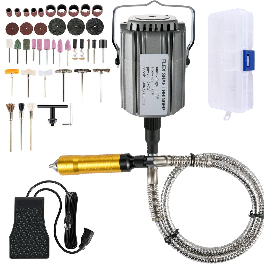 Meuleuse à arbre flexible 780 W – Outil rotatif de précision pour la sculpture et le meulage avec mandrin à 3 mors, Réf. : 634397