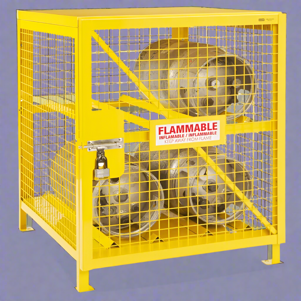 Cage de stockage pour réservoirs de propane – Armoire de sécurité compatible avec les chariots élévateurs pour 4 à 10 bouteilles