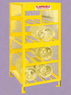 Cage de stockage pour réservoirs de propane – Armoire de sécurité compatible avec les chariots élévateurs pour 4 à 10 bouteilles