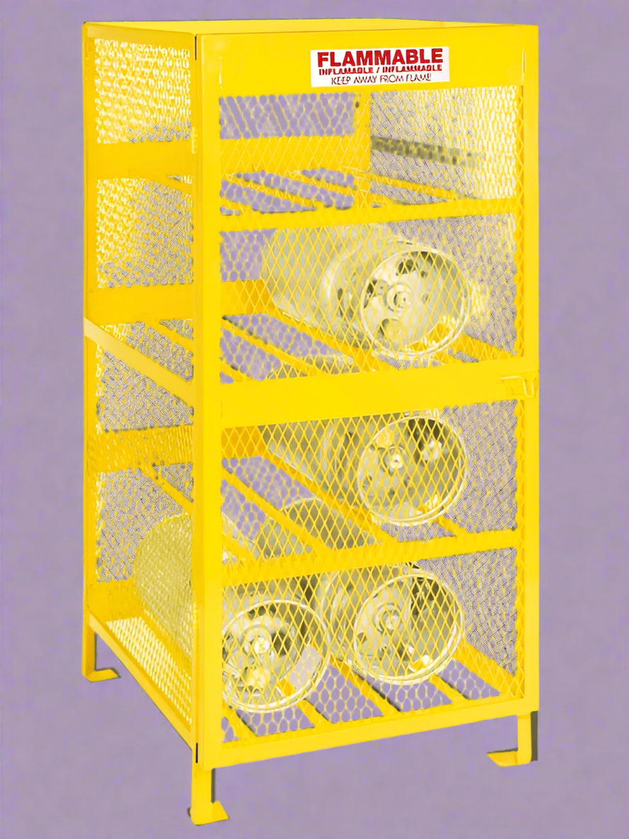 Cage de stockage pour réservoirs de propane – Armoire de sécurité compatible avec les chariots élévateurs pour 4 à 10 bouteilles