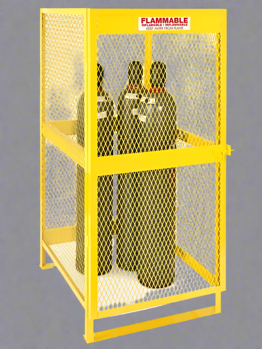 Cage de stockage pour réservoirs de propane – Armoire de sécurité compatible avec les chariots élévateurs pour 4 à 10 bouteilles