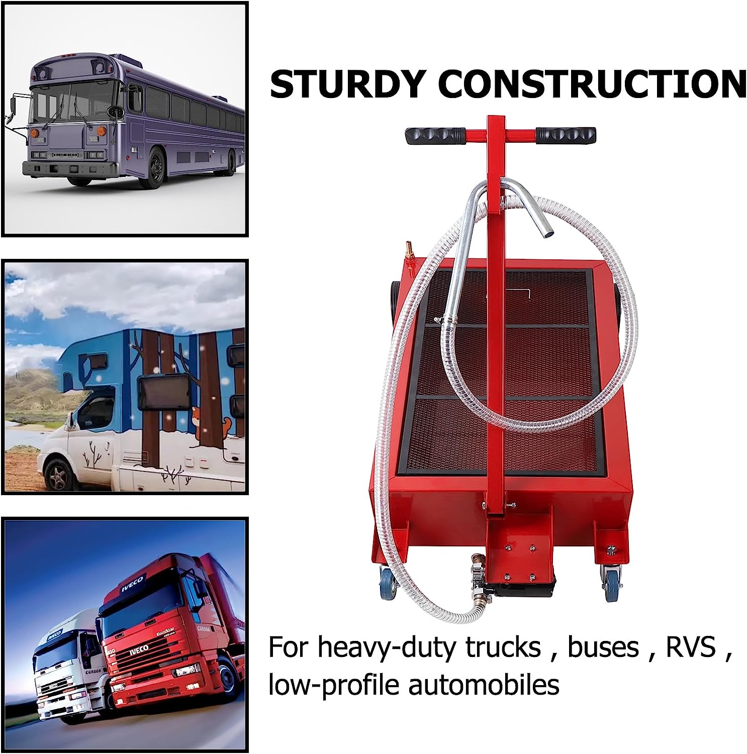 Réservoir de vidange d'huile portable compact de 120 L (32 gallons) | Pompe 12 V/110 V