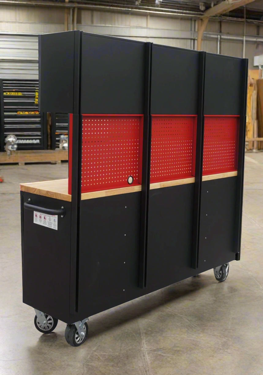 Nouvelle servante d'atelier et établi roulant rouge à 17 tiroirs – Rangement robuste pour garage GA7210RT