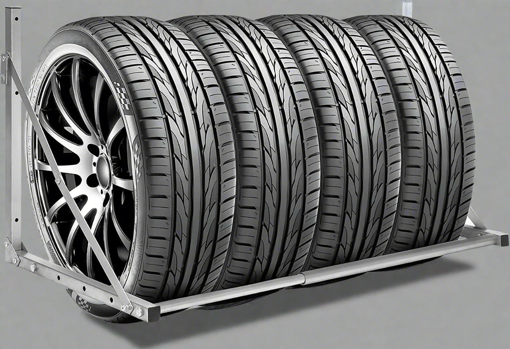 Support mural pliable en acier pour pneus et roues – Capacité de 136 kg | Réf. : HLA69