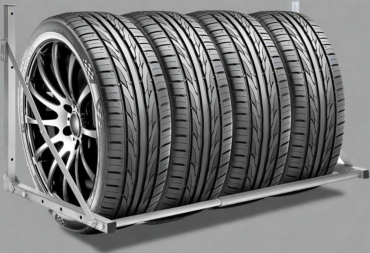 Support mural pliable en acier pour pneus et roues – Capacité de 136 kg | Réf. : HLA69