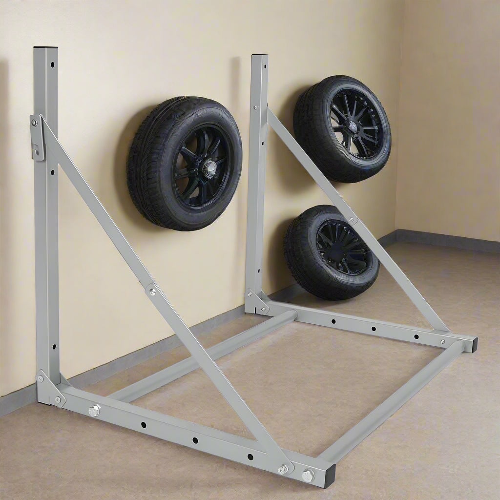 Support mural pliable en acier pour pneus et roues – Capacité de 136 kg | Réf. : HLA69