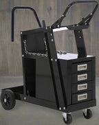 Chariot porte-outils de soudage à 4 tiroirs – Rangement pour poste à souder MIG et découpeur plasma | Réf. : S1289