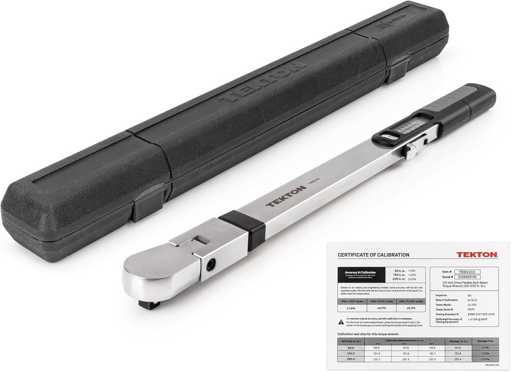 Clé dynamométrique à poutre fendue TEKTON, entraînement 1/2 pouce (40-250 pi-lb) | TRQ62203AMZ